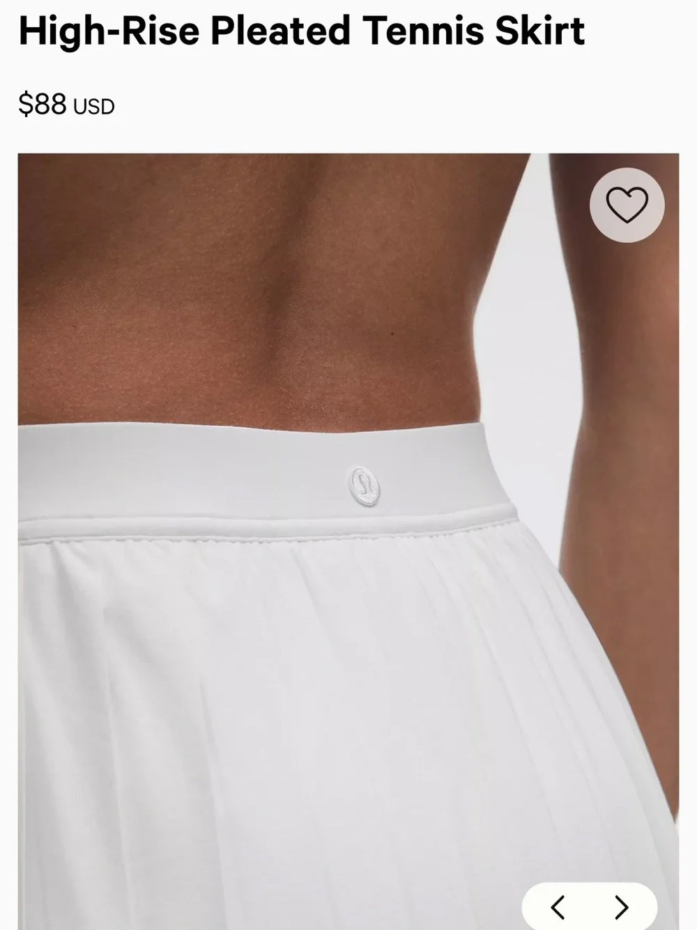 Lululemon athletica High Rise Pleated Tennis Skirt